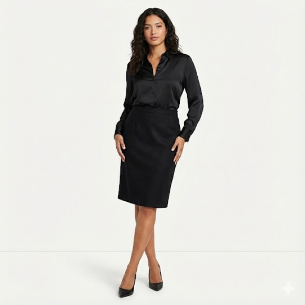 Liz Claiborne Career Wool Skirt Black Size 12